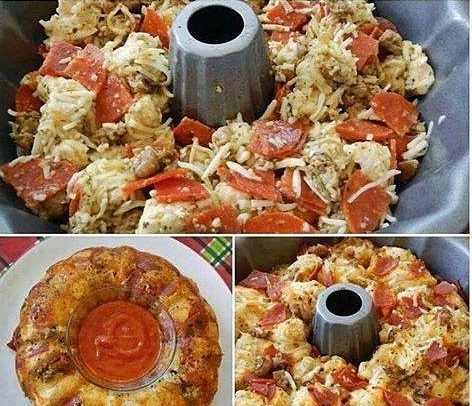 Pepperoni and Mozzarella Pull Apart Bread