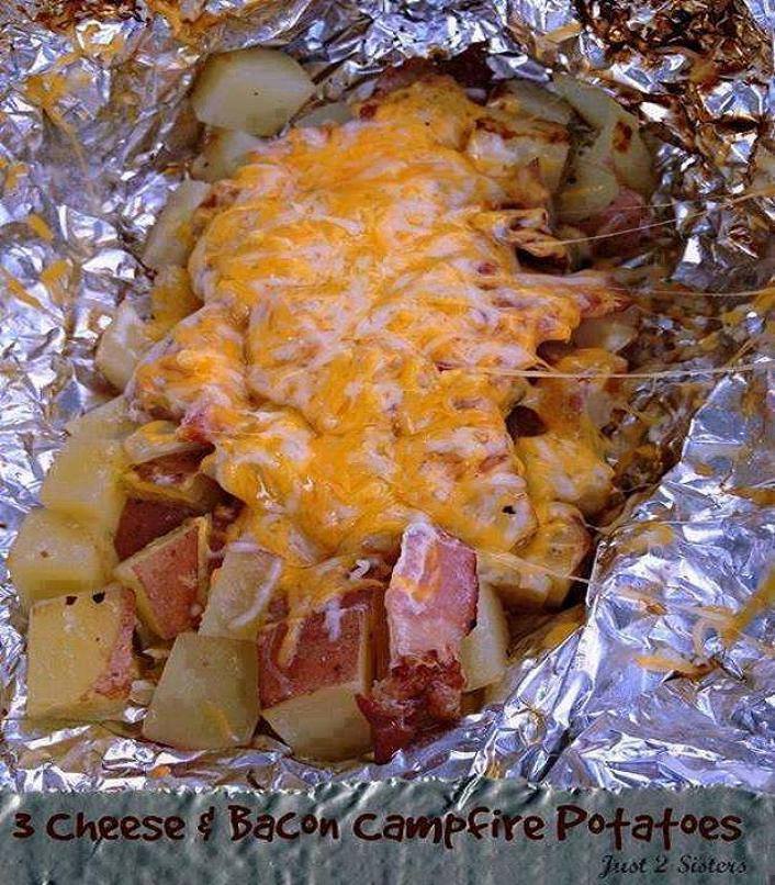 3 Cheese & Bacon Campfire Potatoes